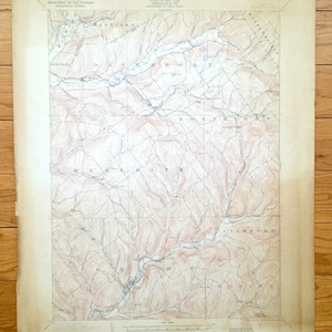Antike-Delhi, New York 1909 US Geologische Untersuchung Topographische Karte - Delaware, Otsego County, Kortright, Meredith, Meridale, Davenport, NY