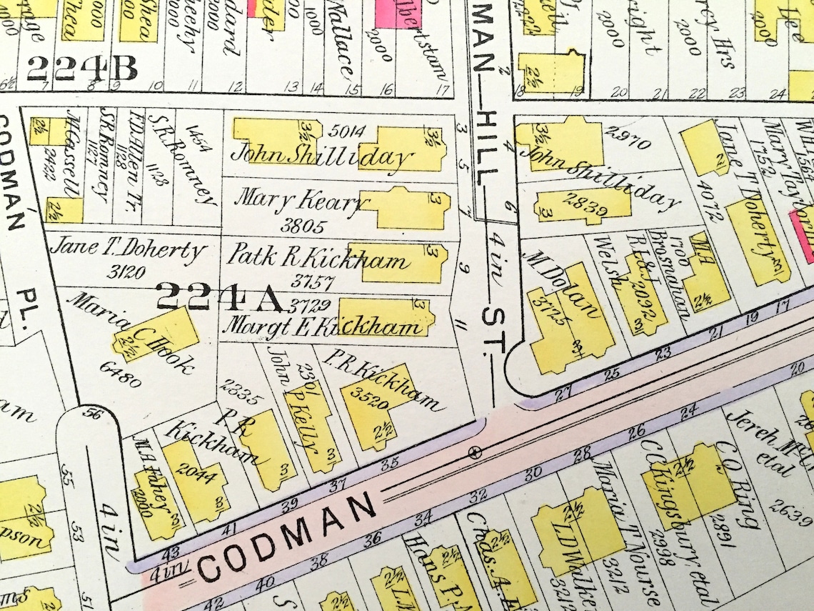 Antique 1906 Roxbury Massachusetts Map From GW Bromley Atlas Etsy