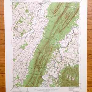 Antique Mt Jackson, Virginia 1942 US Geological Survey Topographische Karte – Shenandoah Valley, Williamsville, Georgetown, Forestville, Newport