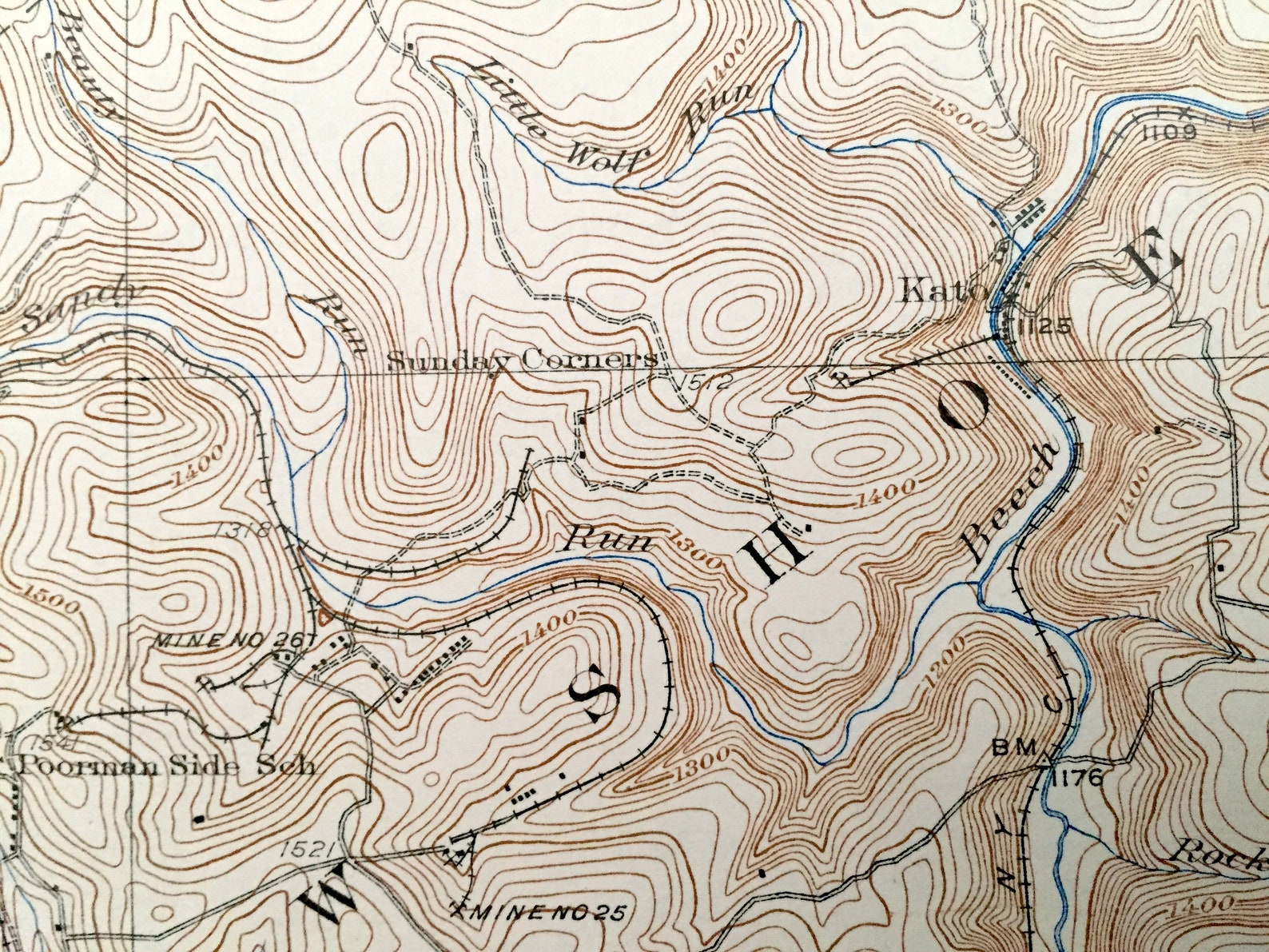 Antique Snow Shoe Pennsylvania 1931 US Geological Survey Etsy UK