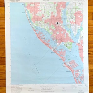 Antike St. Petersburg, Florida 1974 US Geologische Untersuchung Topographische Karte - Pinellas County, Seminole, Treasure Island, Madeira Beach, FL