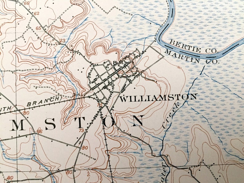 Antique Williamston North Carolina 1902 US Geological Survey Etsy