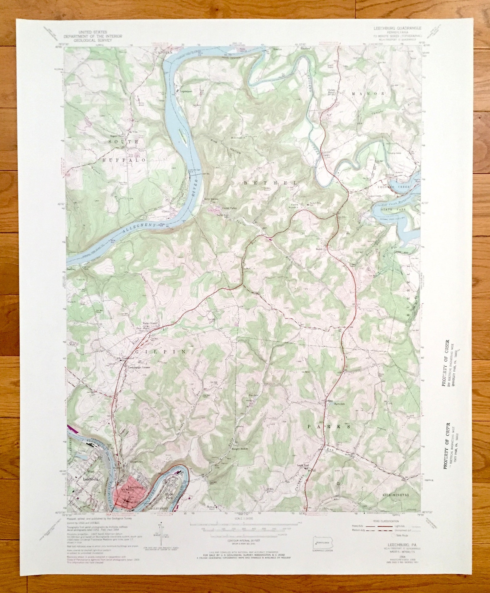 Antique Leechburg Pennsylvania 1954 US Geological Survey Etsy