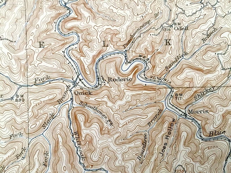 Antique Clendenin West Virginia 1909 US Geological Survey Etsy