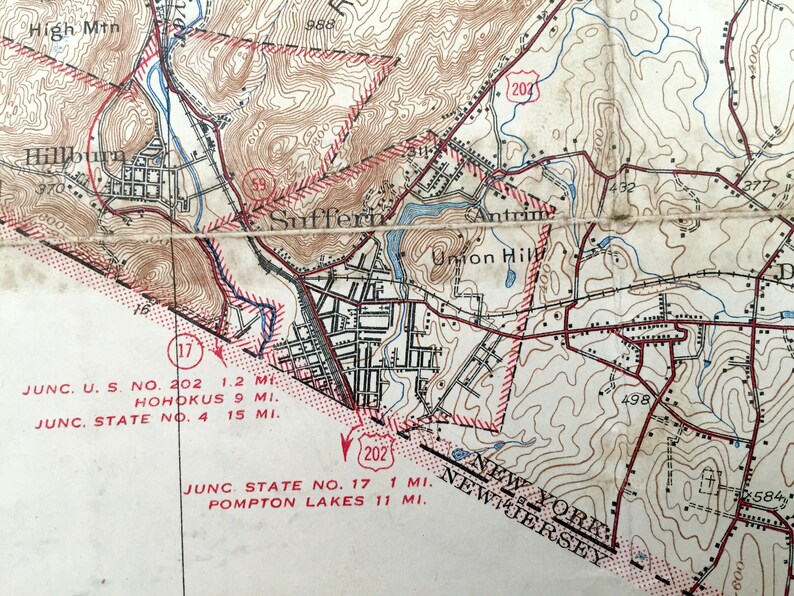 Antique Ramapo New York 1938 US Geological Survey Map Etsy