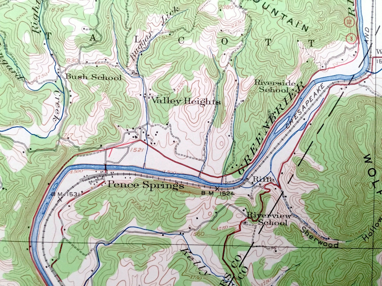 Antique Alderson West Virginia 1921 US Geological Survey Etsy Canada