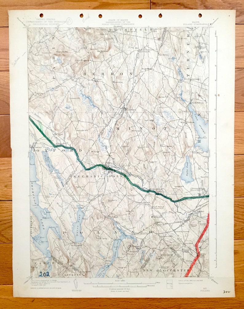 Antique Poland Maine 1908 US Geological Survey Topographic Etsy