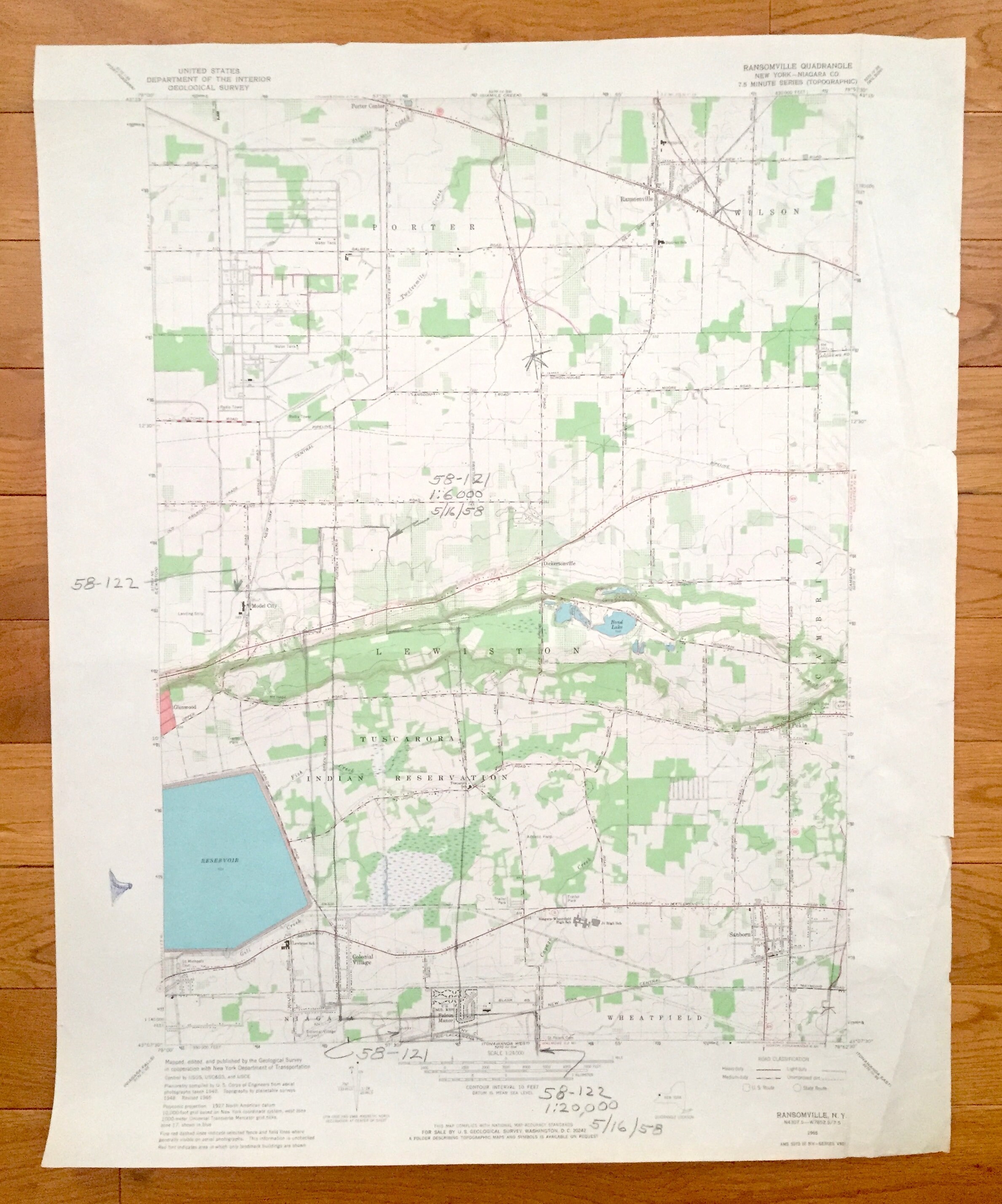 Antique Ransomville New York 1965 US Geological Survey Etsy
