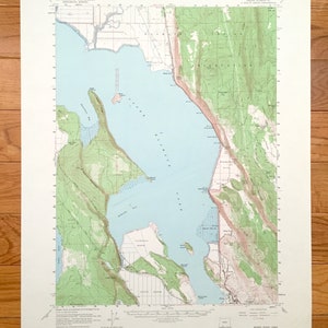 Antique Modoc Point, Oregon 1957 US Geological Survey Topografische Kaart – Upper Klamath Lake, County, Wocus Pelican City Indian Reservation OF
