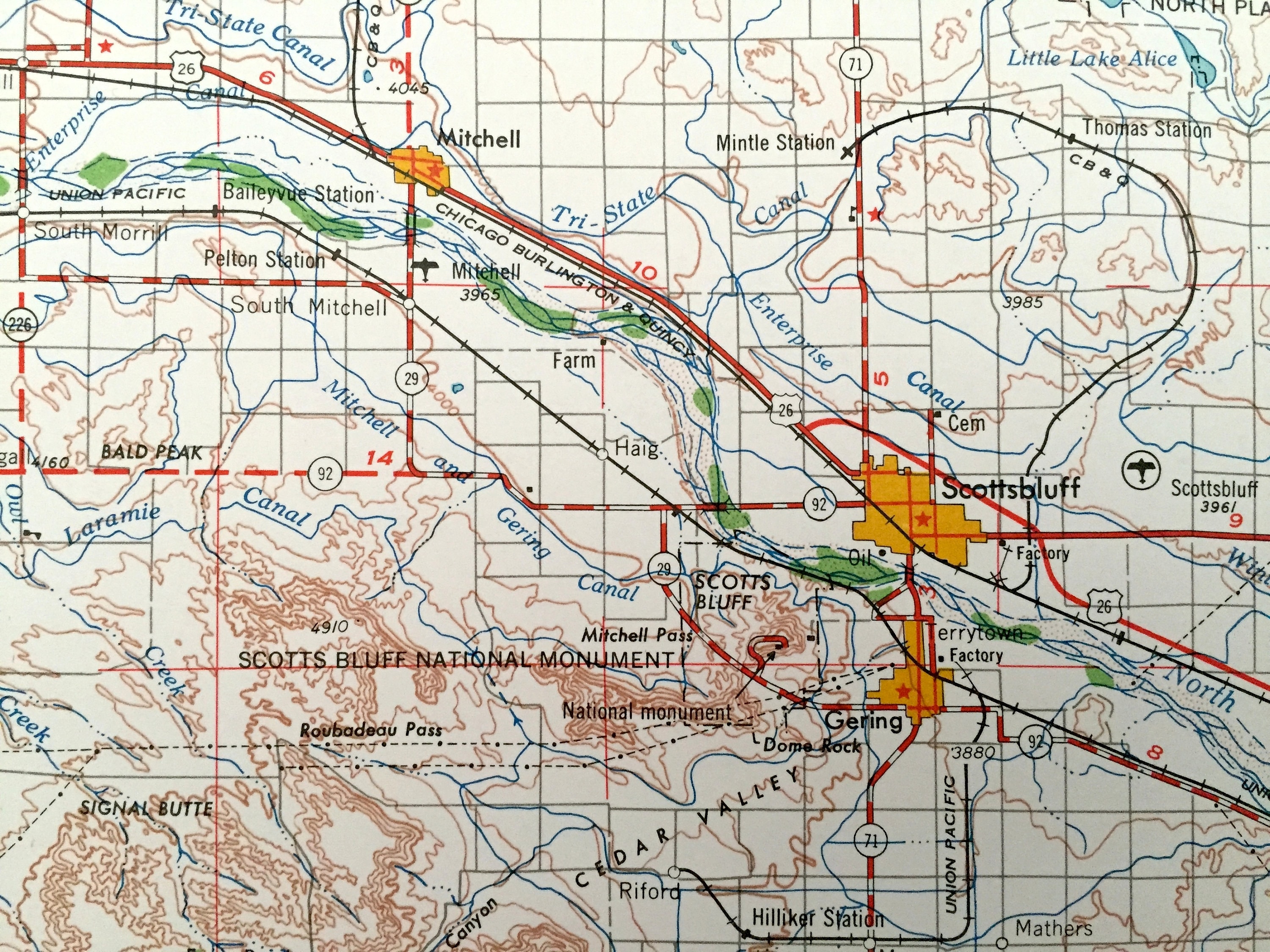 Antique Scottsbluff Nebraska 1954 US Geological Survey Etsy