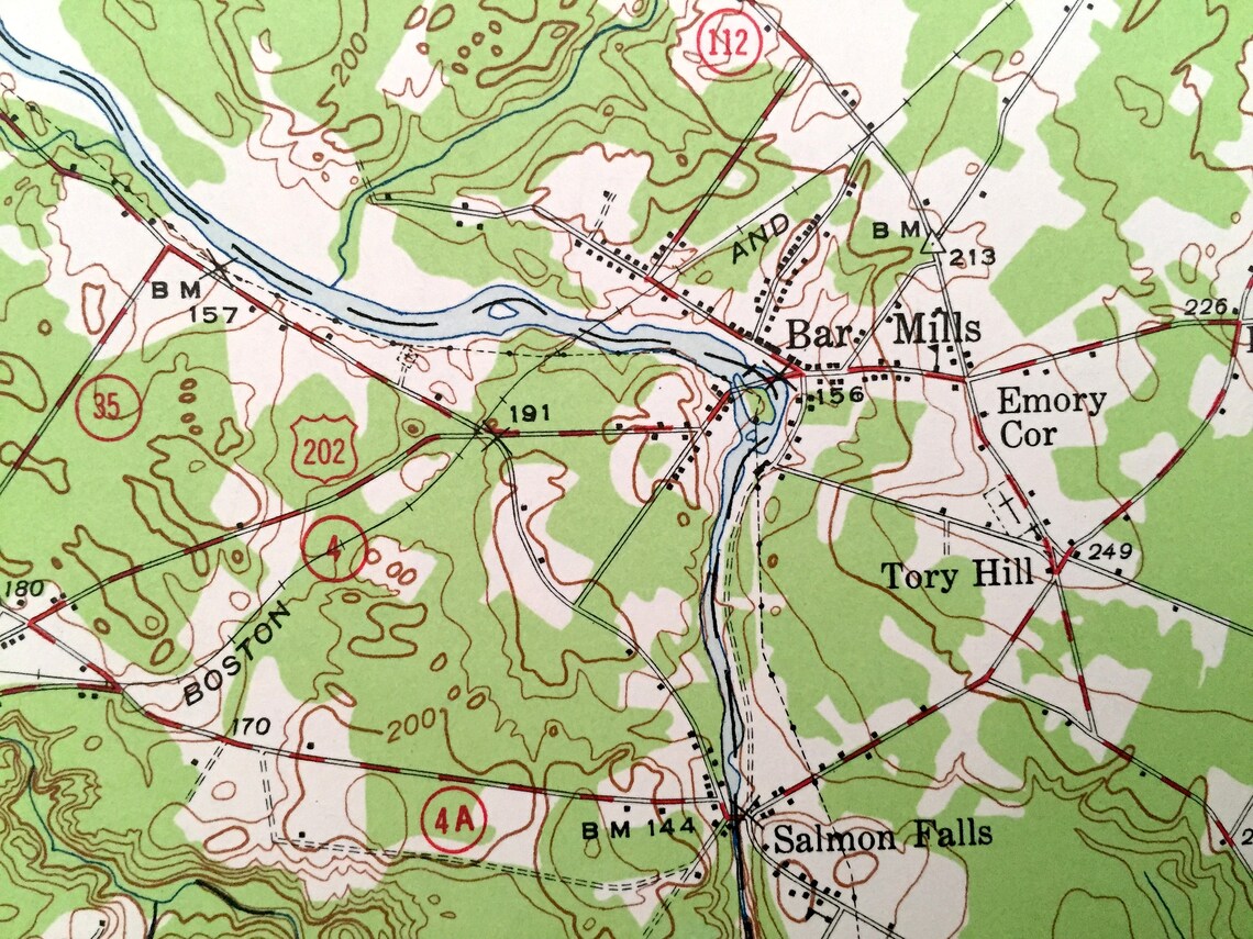 Antique Buxton Maine 1942 US Geological Survey Topographic Etsy