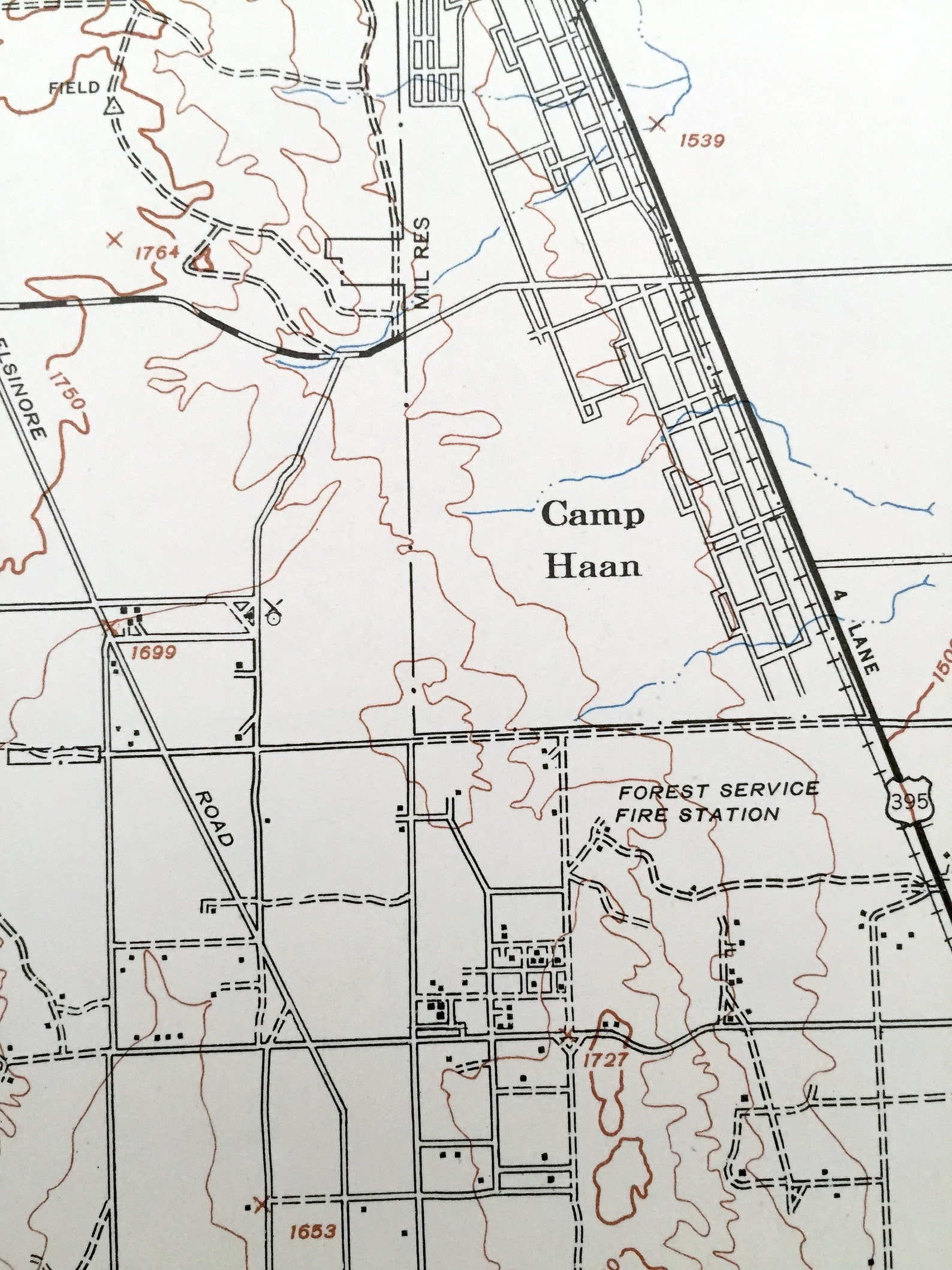 Antique Riverside, California 1942 US Geological Survey Topographic Map ...