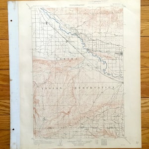 Antique Zillah, Washington 1910 US Geological Survey Topografische Kaart – Klickitat, Yakima County, Indian Reservation, Sunnyside, Wapato, WA