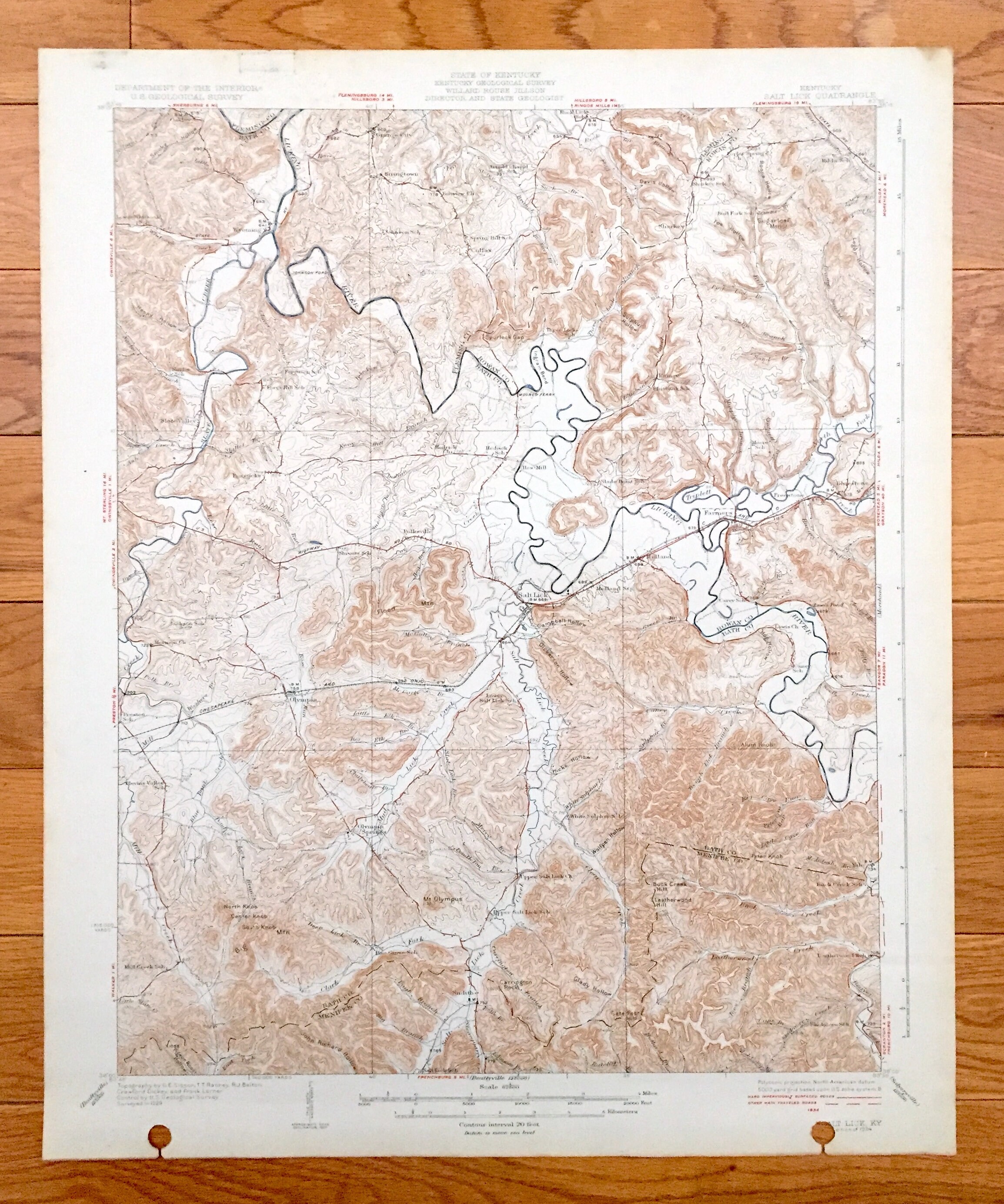 Antique Salt Lick Kentucky 1934 US Geological Survey Etsy