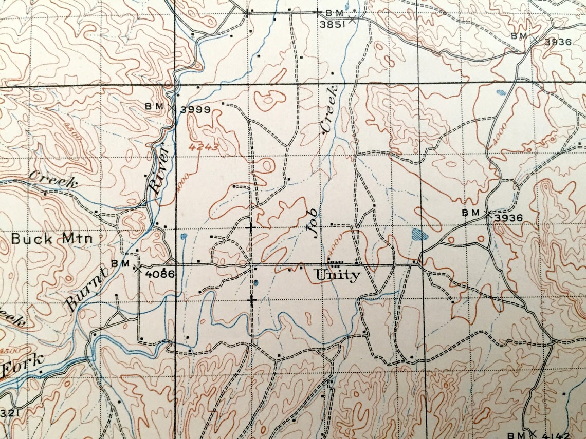 Antique Ironside Mountain Oregon 1908 US Geological Survey Etsy