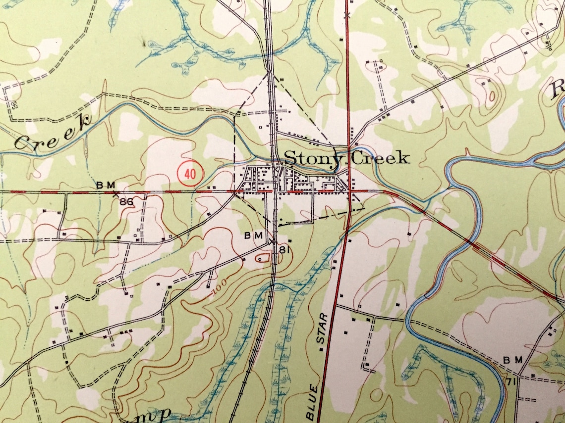 Antique Jarratt Virginia 1951 US Geological Survey Etsy