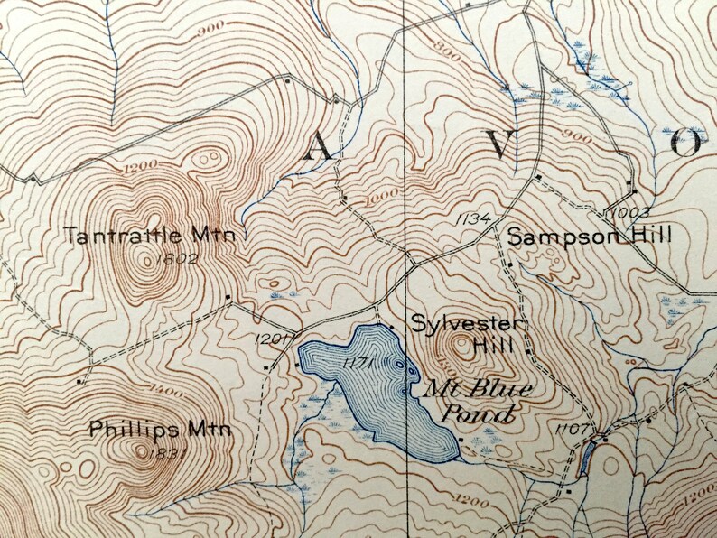 Antique Phillips Maine 1932 US Geological Survey Topographic Etsy