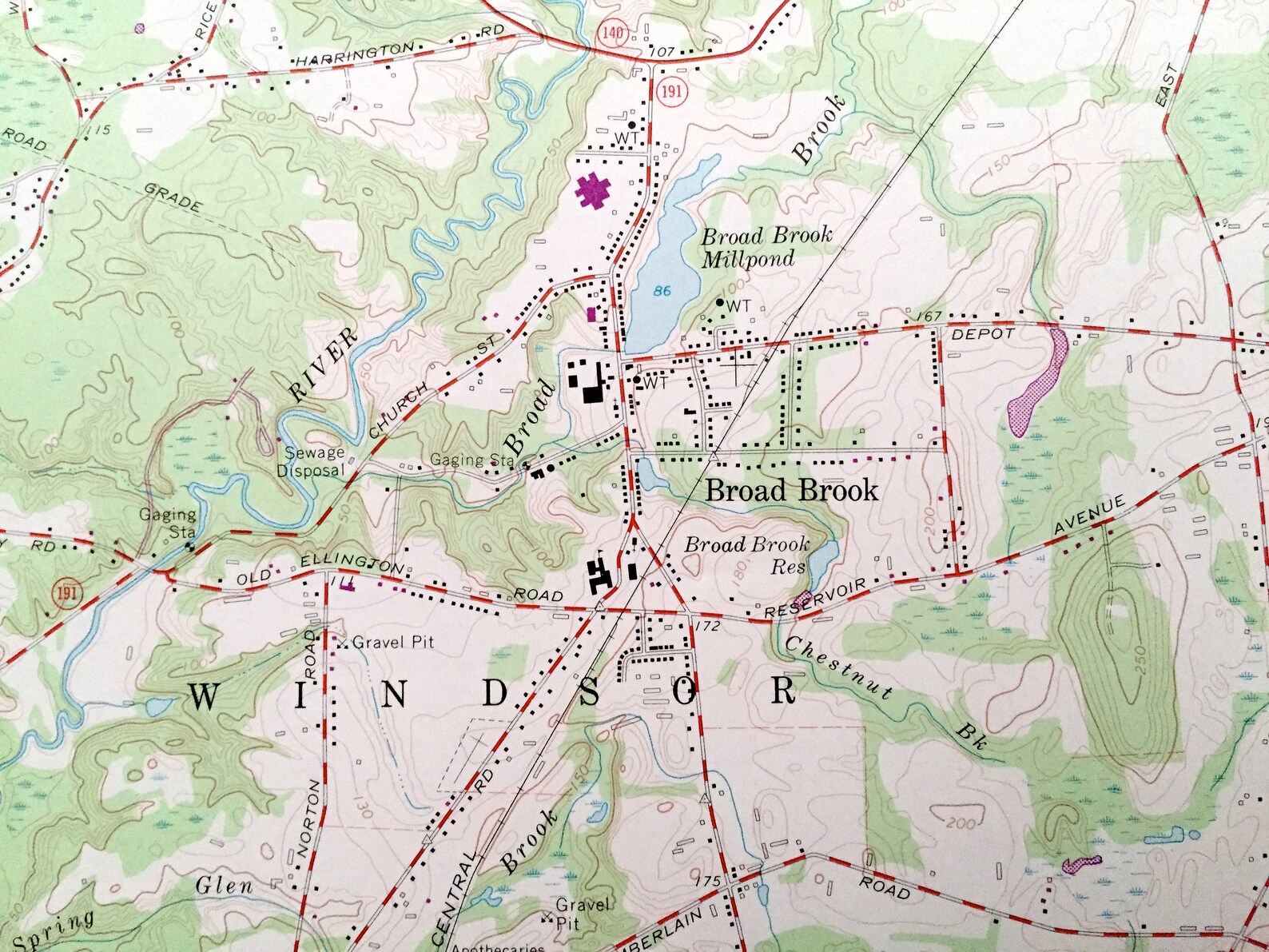 Antique Broad Brook Connecticut 1964 US Geological Survey Etsy