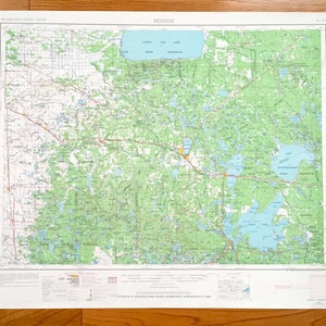 Antiker Bemidji, Minnesota 1954 US 1954 1954- Us-Amerikanisches Ordnungsstudie Topographic Map – Cass Lake, Walker, Blackduck, Mahnomen Fosston Bagley Oklee Gully MN