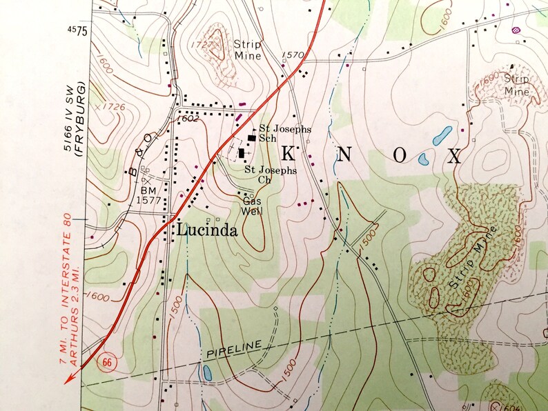 Antique Lucinda Pennsylvania 1967 US Geological Survey Etsy