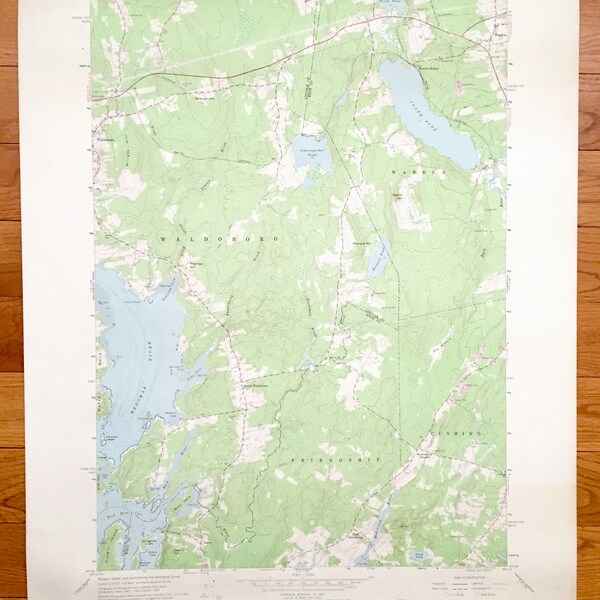 Maine Waldoboro Maps Etsy