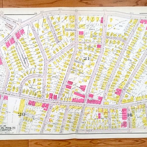 Antike 1906 Roxbury, Massachusetts Karte von GW Bromley Atlas – Boston, Suffolk County, Washington Park, Grove Hall, Dudley Brunswick King