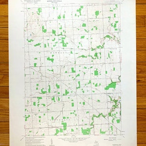 Antique Fremont (Roseburg), Michigan 1961 US Geological Survey Topographic Map – Sanilac, St. Clair County, Black River, Grant, Worth, MI