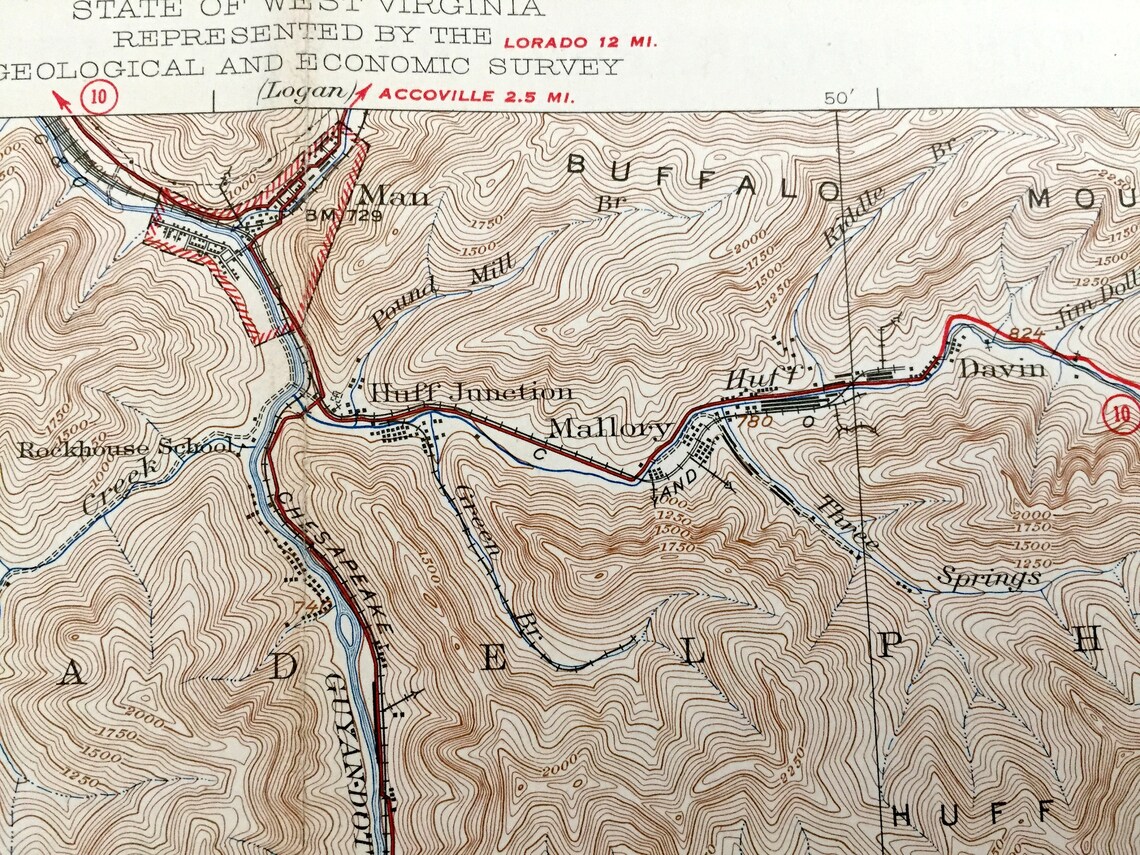 Antique Gilbert West Virginia 1927 US Geological Survey Etsy