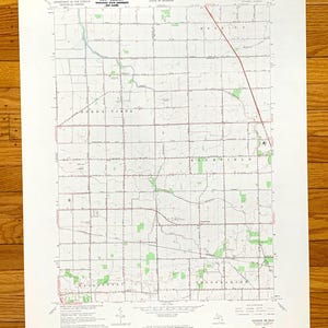 Antike Saginaw, Artenschutz-Karte von Saginaw, Brown, South Green (USA) 1967 - Saginaw Bay County, Frankenmuth, Bridgeport, Blumfield, Merritt, MI