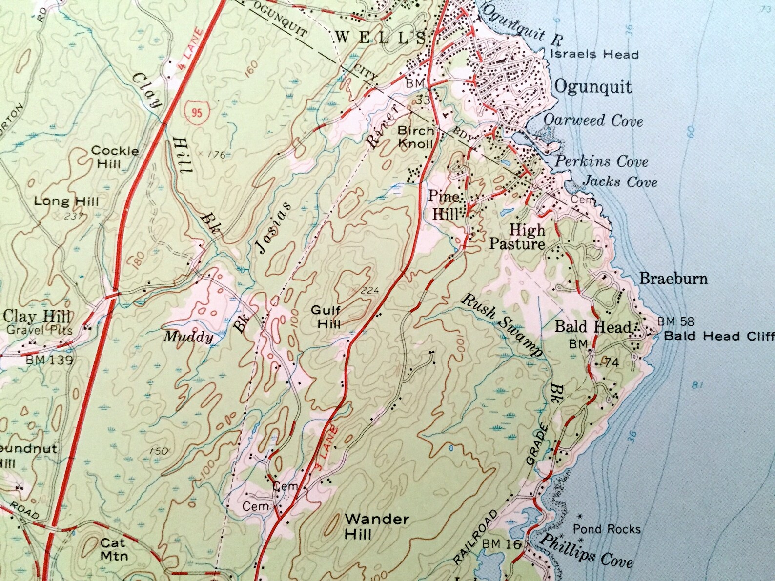 Antique Kittery Maine 1956 US Geological Survey Topographic Etsy