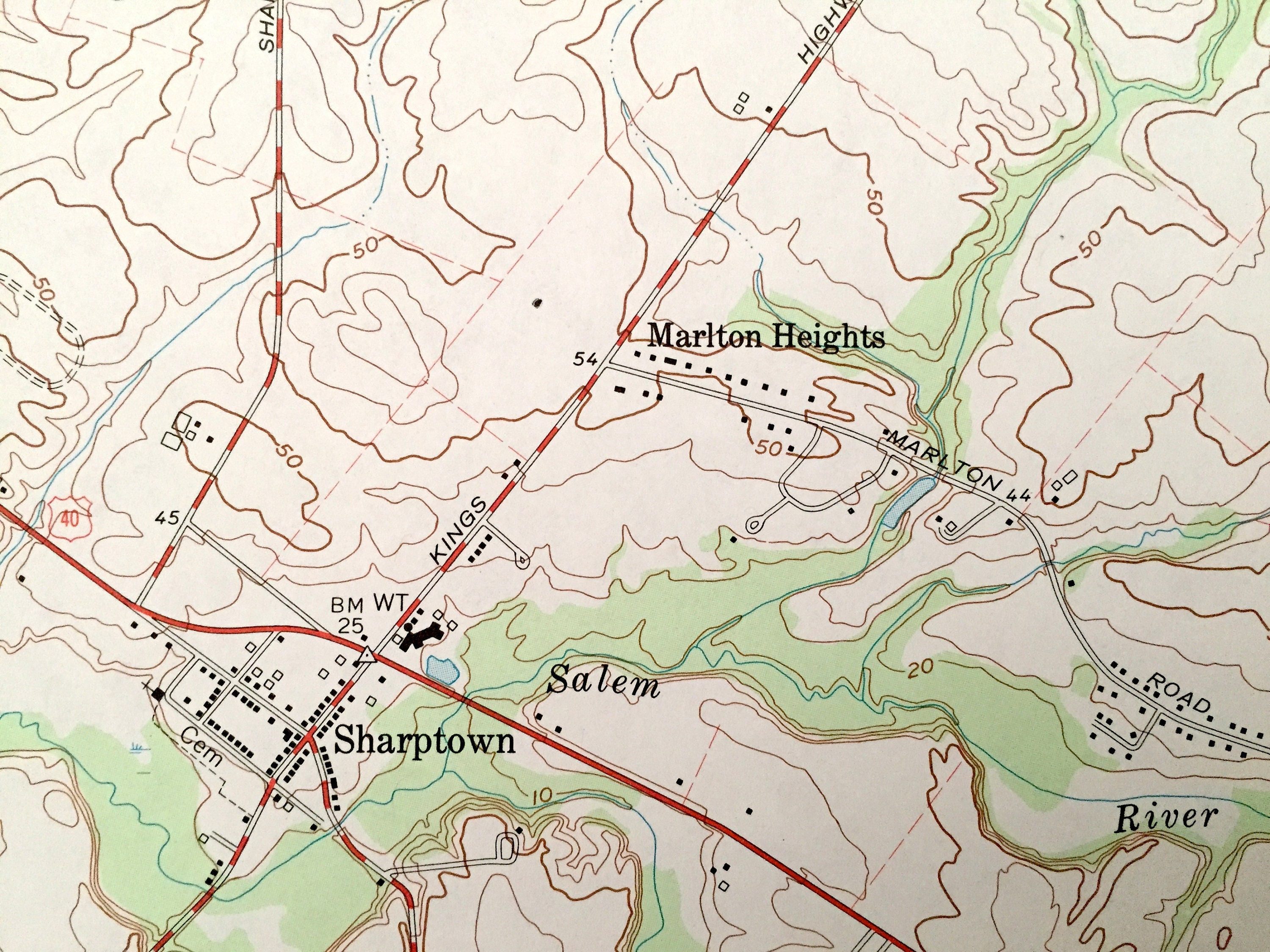 Antique Woodstown New Jersey 1967 US Geological Survey Etsy