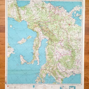 Antigo SOVIET Mediterrâneo 1980 Exército Russo * Tamanho da parede * Mapa de pesquisa - Itália Grécia França Suíça Áustria Croácia Bulgária Polônia