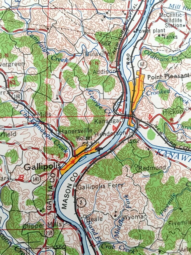 Antique Huntington West Virginia 1960 US Geological Survey Etsy Canada