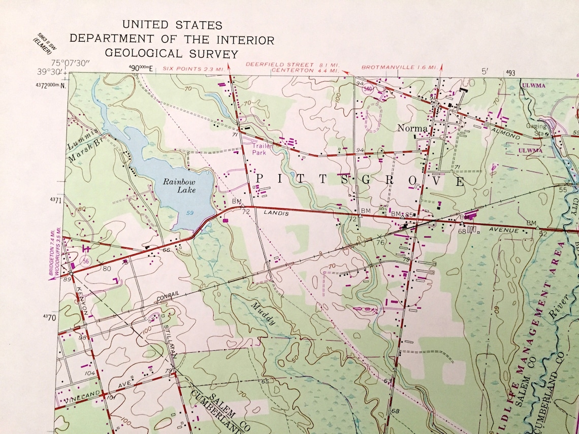 Antique Millville New Jersey 1953 US Geological Survey Etsy