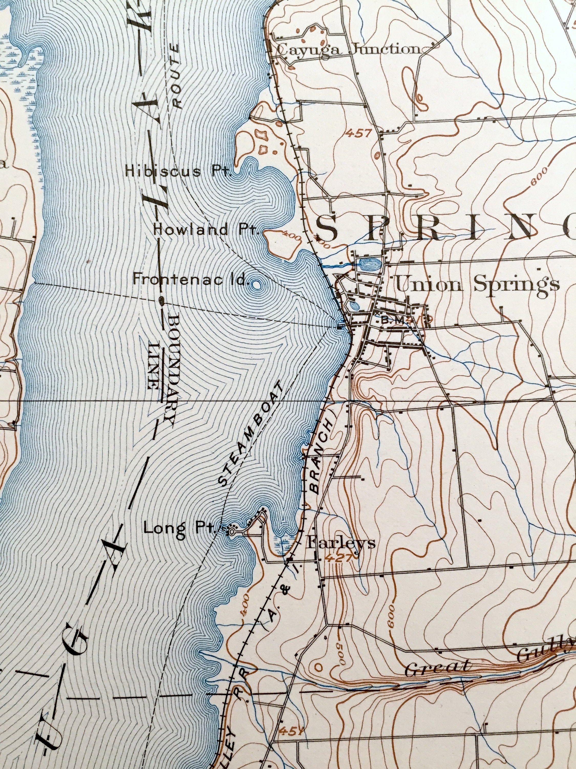 Springport 1853 Map Antique Auburn, New York 1902 US Geological Survey Topographic Map ...