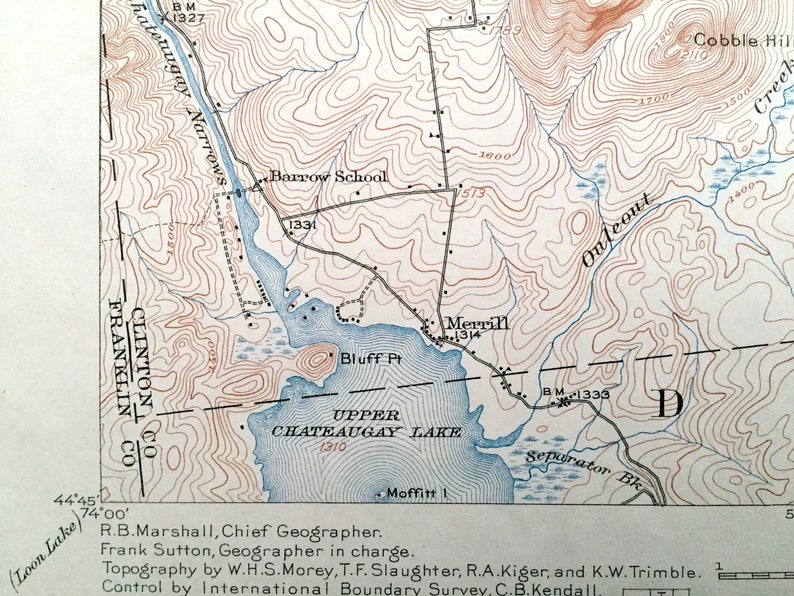 Antique Churubusco New York 1915 US Geological Survey Etsy