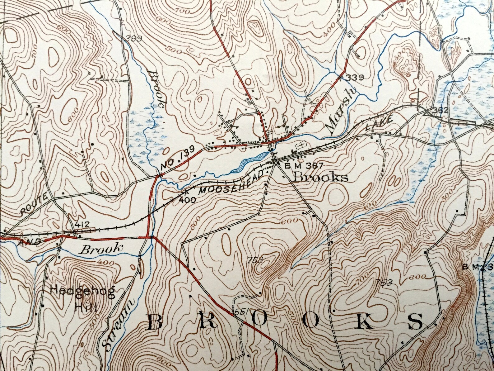 Antique Brooks Maine 1932 US Geological Survey Topographic Etsy
