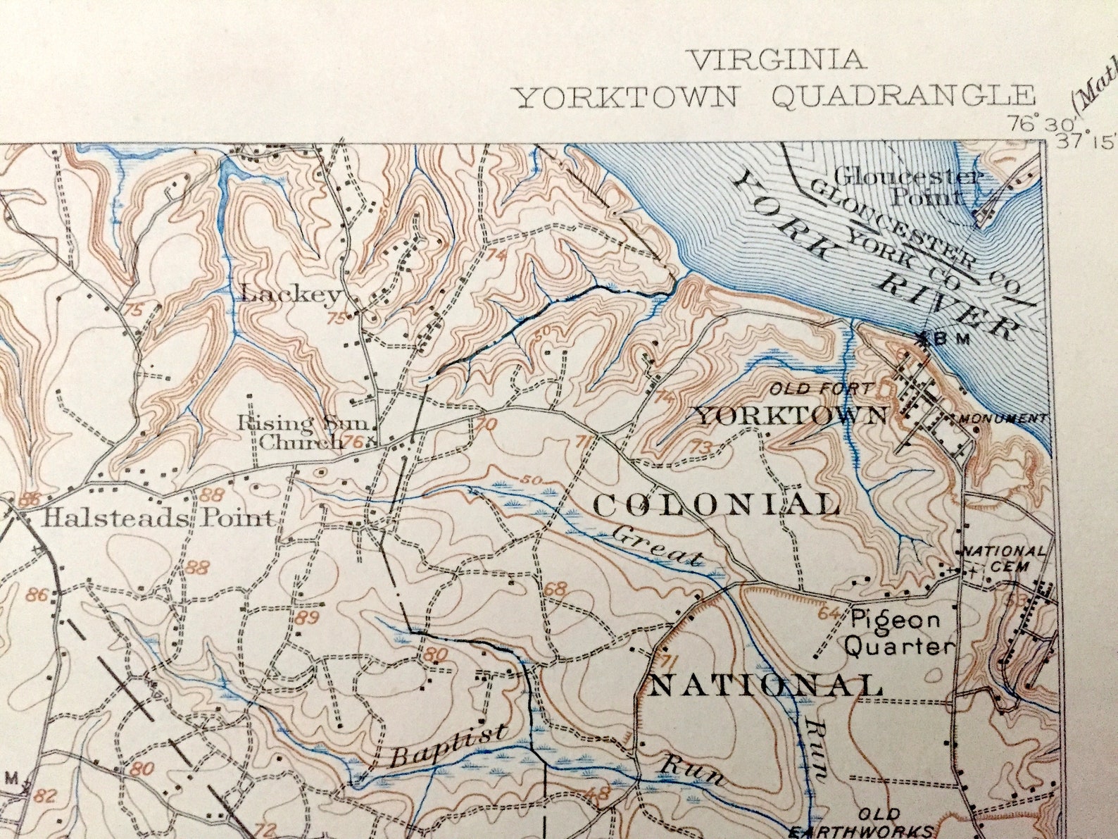 Antique Yorktown Virginia 1907 US Geological Survey Etsy