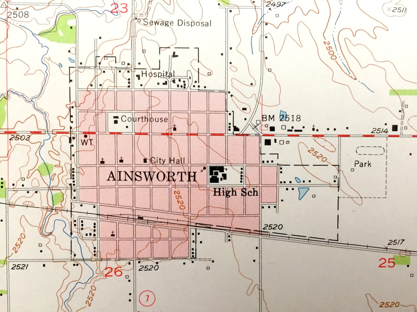 Antique Ainsworth Nebraska 1954 US Geological Survey Etsy