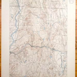 Carte topographique antique d'Orange, Massachusetts 1894 de l'US Geological Survey – Wendell, New Salem, Athol, Warwick, Northfield, Franklin County MA