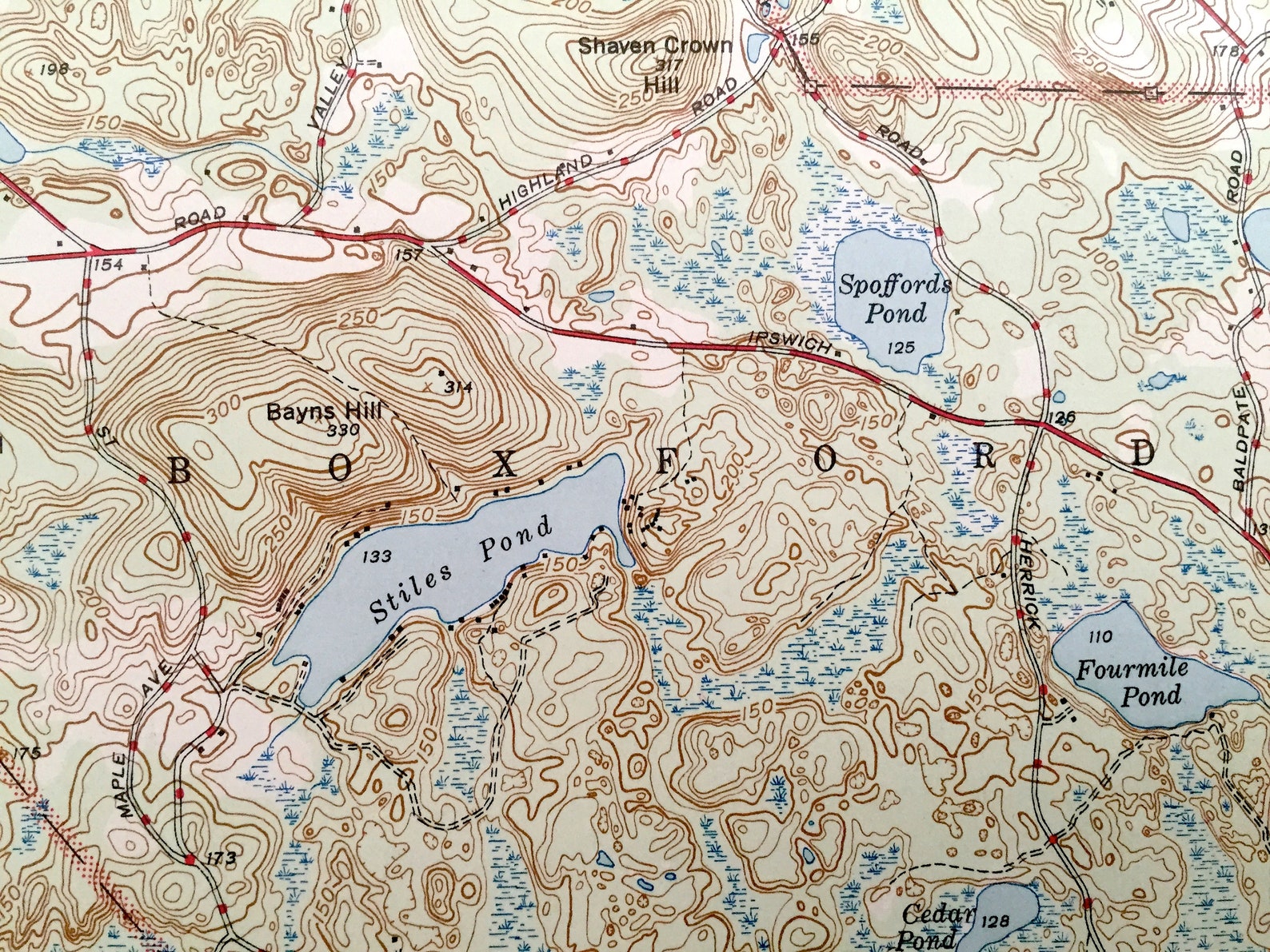Antique Groveland Massachusetts 1944 US Geological Survey Etsy