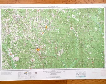 Antique Hattiesburg, Mississippi 1958 US Geological Survey Topographic Map – Laurel, Columbia, Ellisville, Bay Springs, Mendenhall, Richton