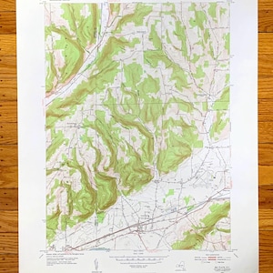 Mappa topografica antica di Big Flats, New York, 1953, US Geological Survey - Steuben, Contea di Chemung, Hornby, Catlin, Corning, Aeroporto di New York