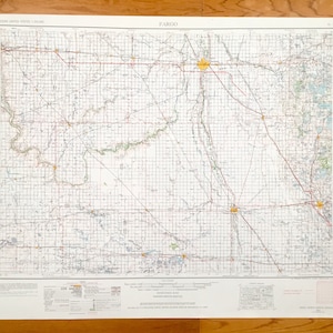 Antique Fargo, Dakota du Nord 1953 Carte topographique de l’US Geological Survey – Valley City, Casselton, Wahpeton, Lidgerwood, Lisbonne, Englevale, ND