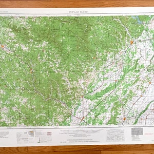 Antique Poplar Bluff, Missouri 1960 US Geological Survey Topographic Map – Kennett, Campbell, West Plains, Thayer Willow Springs Doniphan MO