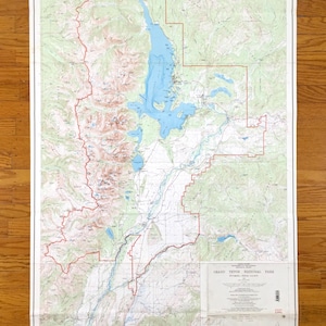 Mapa topográfico antiguo del Parque Nacional Grand Teton, Wyoming, 1968, Servicio Geológico de Estados Unidos: Jackson Hole, Snow King Mountain, Targhee, Elk, Moose, WY