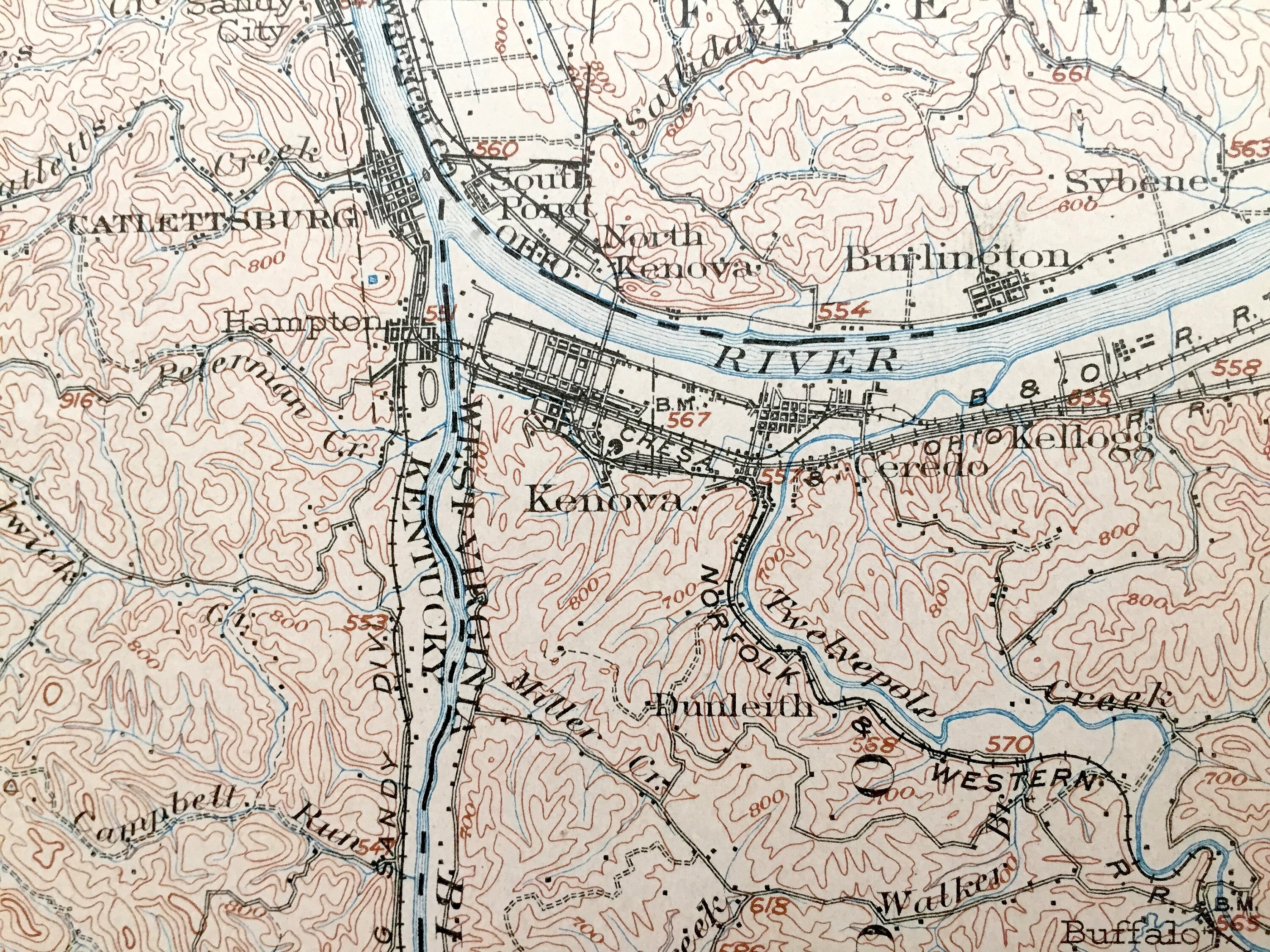Antique Kenova West Virginia 1903 US Geological Survey Etsy