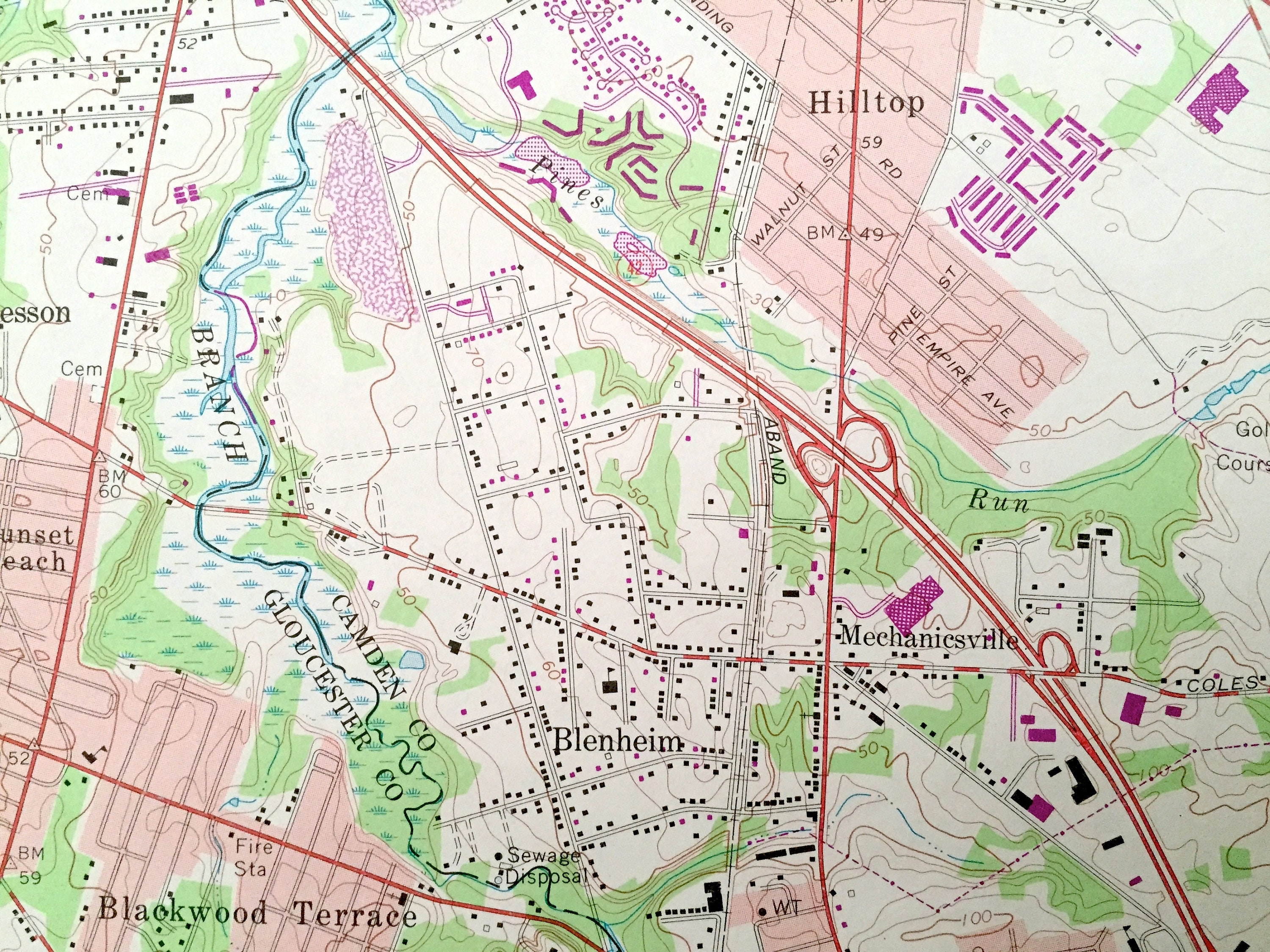 Antique Runnemede New Jersey 1967 US Geological Survey Etsy UK