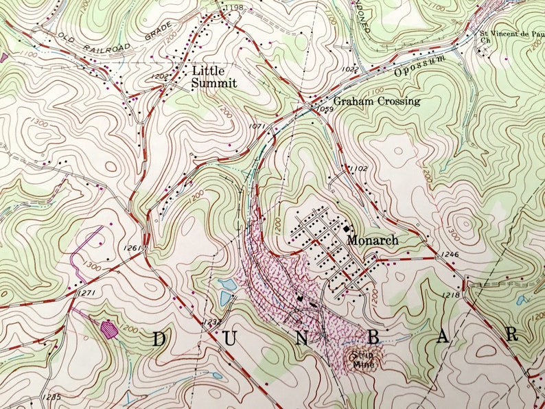 Antique Uniontown Pennsylvania 1963 US Geological Survey Etsy