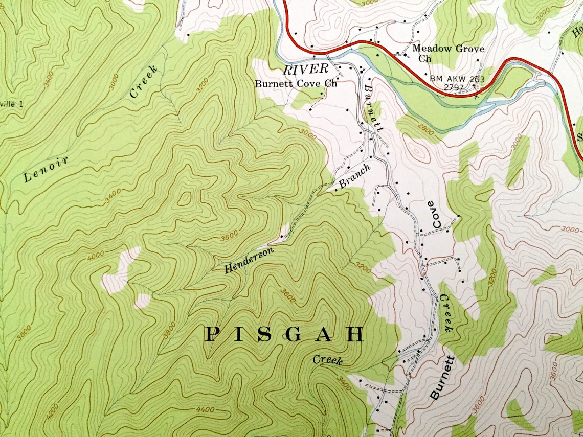 Antique Cruso North Carolina 1941 US Geological Survey Etsy